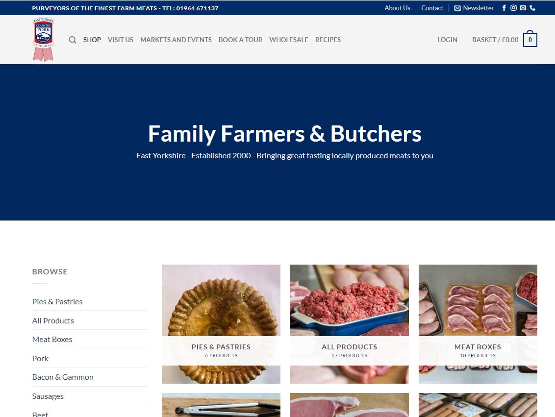 Ecommerce Website Design Beverley by Webvorchard for East Riding Country Pork