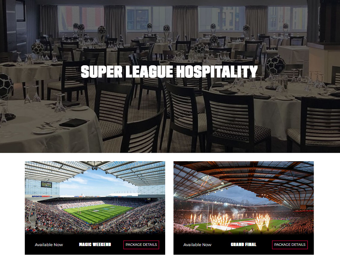 Betfred Super League Hospitality Ecommerce Website Design by Weborchard Beverley