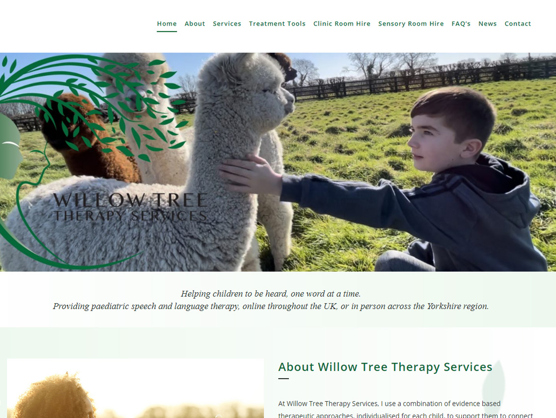 Website Design Company in Beverley Weborchard for Willow Tree Therapy Services